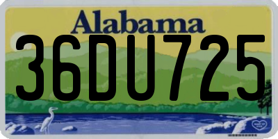 AL license plate 36DU725