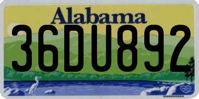AL license plate 36DU892