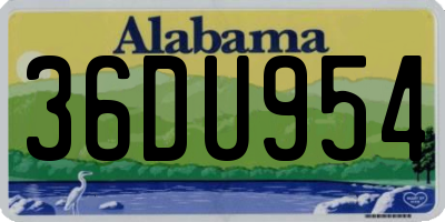 AL license plate 36DU954