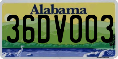 AL license plate 36DV003