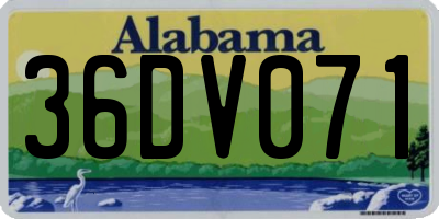 AL license plate 36DV071