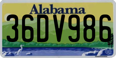 AL license plate 36DV986