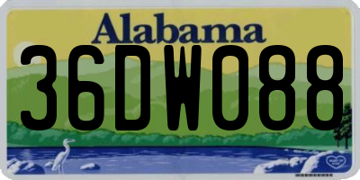 AL license plate 36DW088
