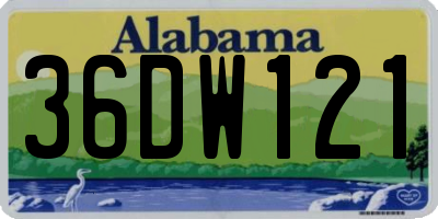 AL license plate 36DW121
