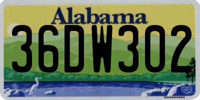 AL license plate 36DW302