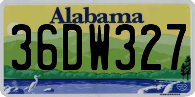 AL license plate 36DW327