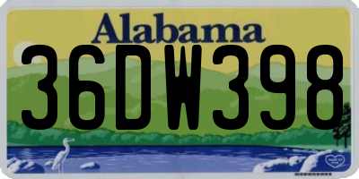 AL license plate 36DW398