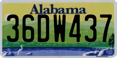 AL license plate 36DW437