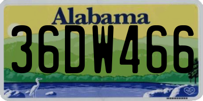 AL license plate 36DW466