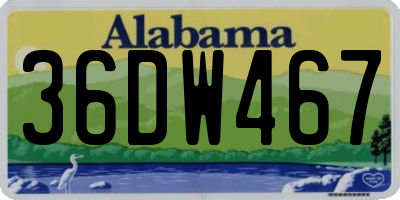 AL license plate 36DW467