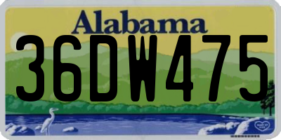 AL license plate 36DW475