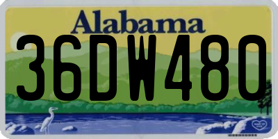 AL license plate 36DW480