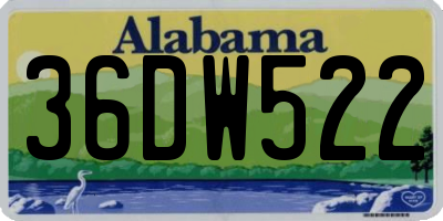 AL license plate 36DW522