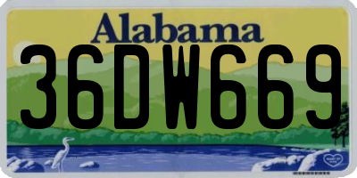 AL license plate 36DW669