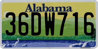 AL license plate 36DW716