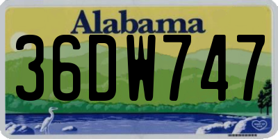 AL license plate 36DW747