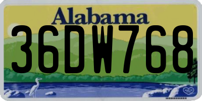 AL license plate 36DW768
