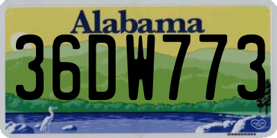 AL license plate 36DW773