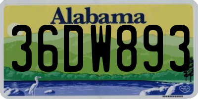 AL license plate 36DW893