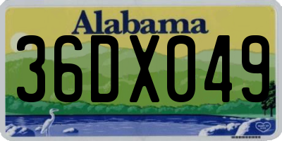 AL license plate 36DX049