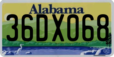 AL license plate 36DX068