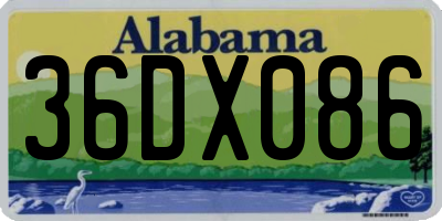 AL license plate 36DX086