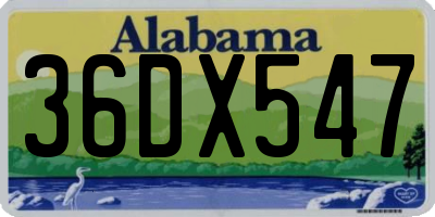 AL license plate 36DX547