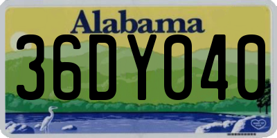 AL license plate 36DY040
