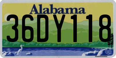 AL license plate 36DY118
