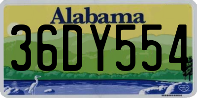 AL license plate 36DY554