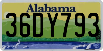 AL license plate 36DY793