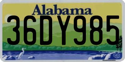 AL license plate 36DY985