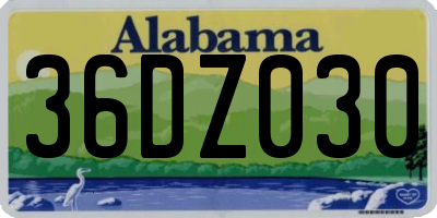 AL license plate 36DZ030