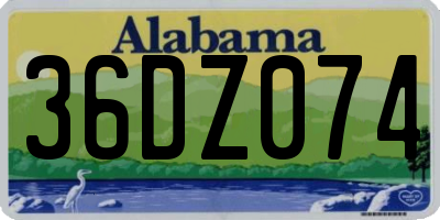 AL license plate 36DZ074