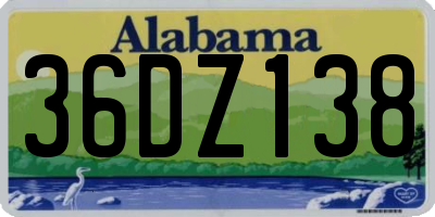 AL license plate 36DZ138