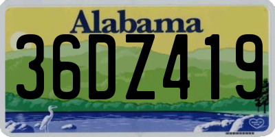 AL license plate 36DZ419