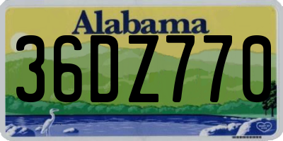 AL license plate 36DZ770
