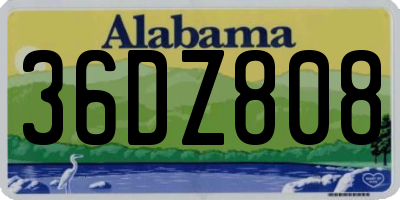 AL license plate 36DZ808