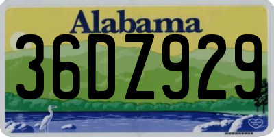 AL license plate 36DZ929