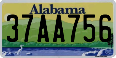 AL license plate 37AA756