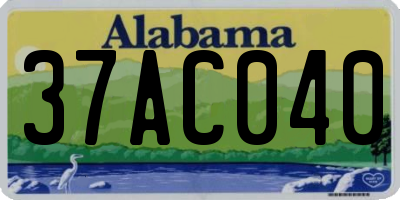 AL license plate 37AC040