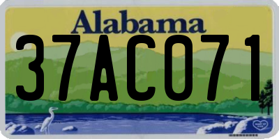 AL license plate 37AC071