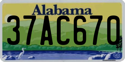 AL license plate 37AC670