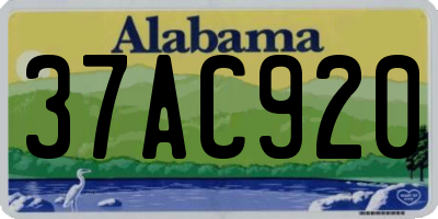 AL license plate 37AC920