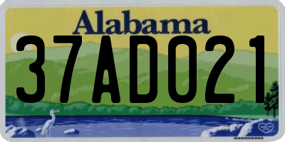 AL license plate 37AD021