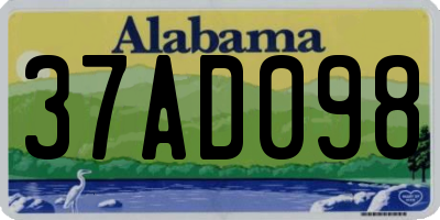 AL license plate 37AD098