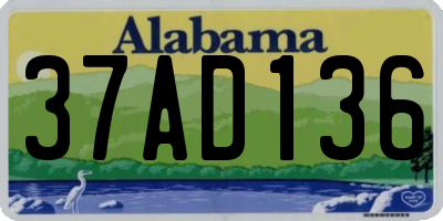 AL license plate 37AD136