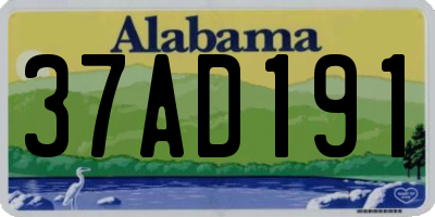 AL license plate 37AD191
