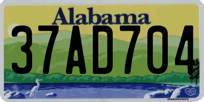 AL license plate 37AD704