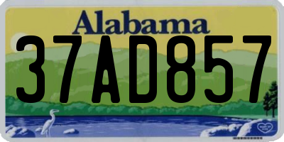AL license plate 37AD857